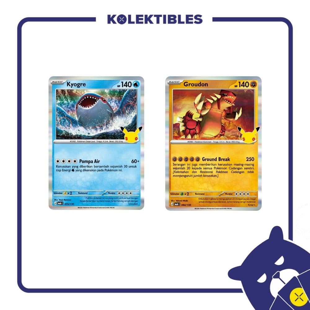 Pokemon Indonesia - MA6 019 & 084/130 Set of 2 – Kyogre & Groudon 01/004/02/11/113