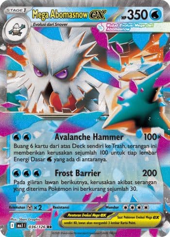 Pokemon Indonesia - MA1 036/126 RR - Mega Abomasnow EX