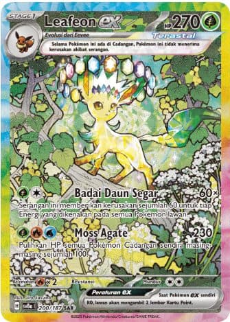 Pokemon Indonesia - SV8A - 200/187 SAR - Leafeon EX 01/155/02/11/111