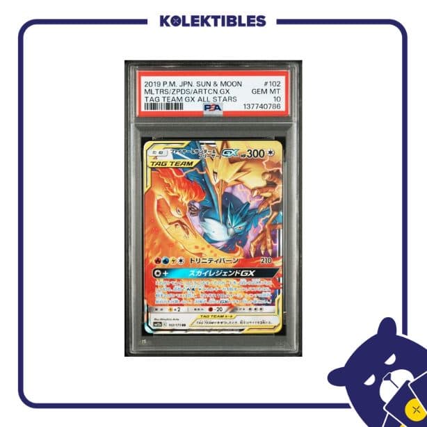 Moltres Zapdos Articuno 102 RR - Pokemon Tag Team GX All Stars 2019 Japan – PSA 10
