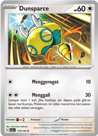POKEMON INDONESIA Sv5s – Dunsparce 110/142 01/016/02/11/111