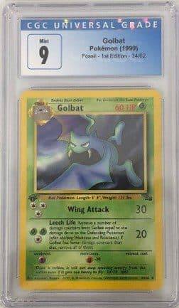 Golbat Fossil 34 - Pokemon 1st Edition English 1999 – CGC 9 - 01/005/02/11/115