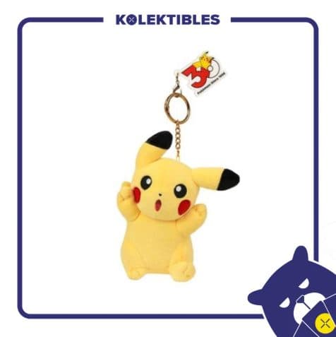 Plush Keychain – 30th Anniv Pikachu Expression Series – Athletic 01/290/032/11/111