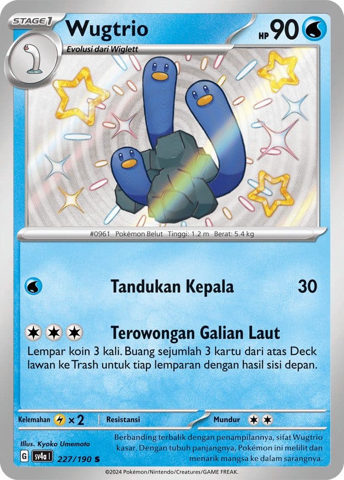 POKEMON INDONESIA – Sv4a – 227/190 S – Wugtrio 01/122/02/11/111