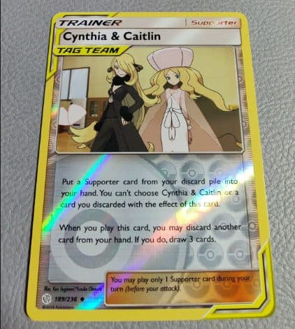 Pokemon English – Trainer Cynthia & Caitlin 189/236 Reverse Holo