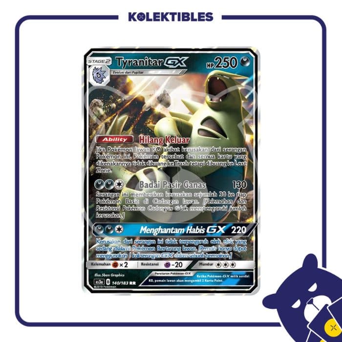 POKEMON INDONESIA - As3a - 140/183 RR - Tyranitar GX 01/123/02/11/115