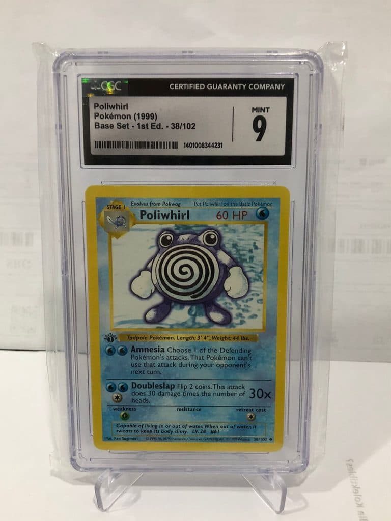 Poliwhirl 38 - Pokemon Base Set English 1999 - CGC 9 - 01/123/02/11/115
