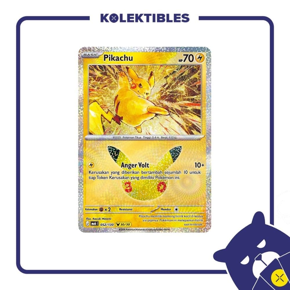 Pokemon Indonesia - MA6 052/130 Holo – Pikachu 30/30 01/004/02/11/113