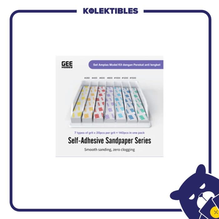 Gundamnesia - GEEHOBBY GH-SP-S01 Self-Adhesive Sandpaper Set 140pcs (7x20) 280 400 600 800 1000 1200 1500 01/162/10/29/194