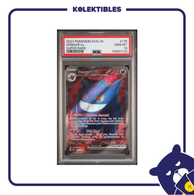 Gengar EX 175 SR – Pokemon SV5s 2024 Indonesia – PSA 10 01/004/02/13/133