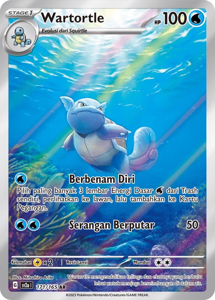 Pokemon Indonesia - SV2A - 171/165 AR - Wartortle 01/164/02/11/111