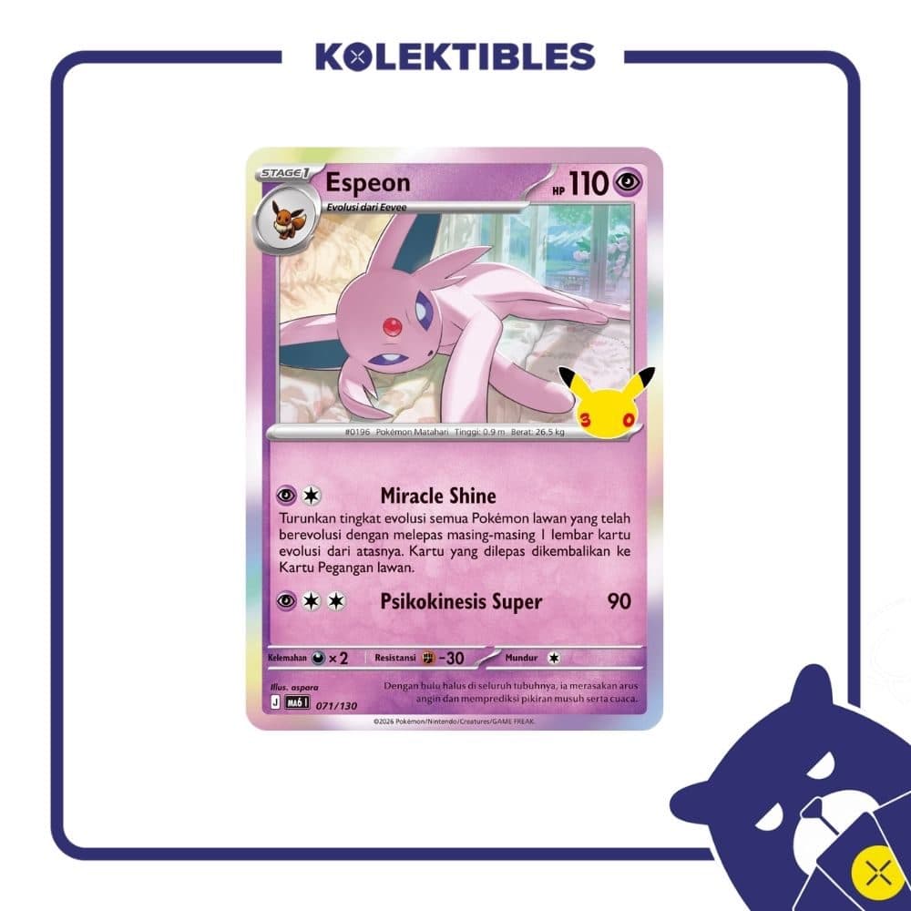 Pokemon Indonesia - MA6 071/130 Holo - Espeon 01/004/02/11/113
