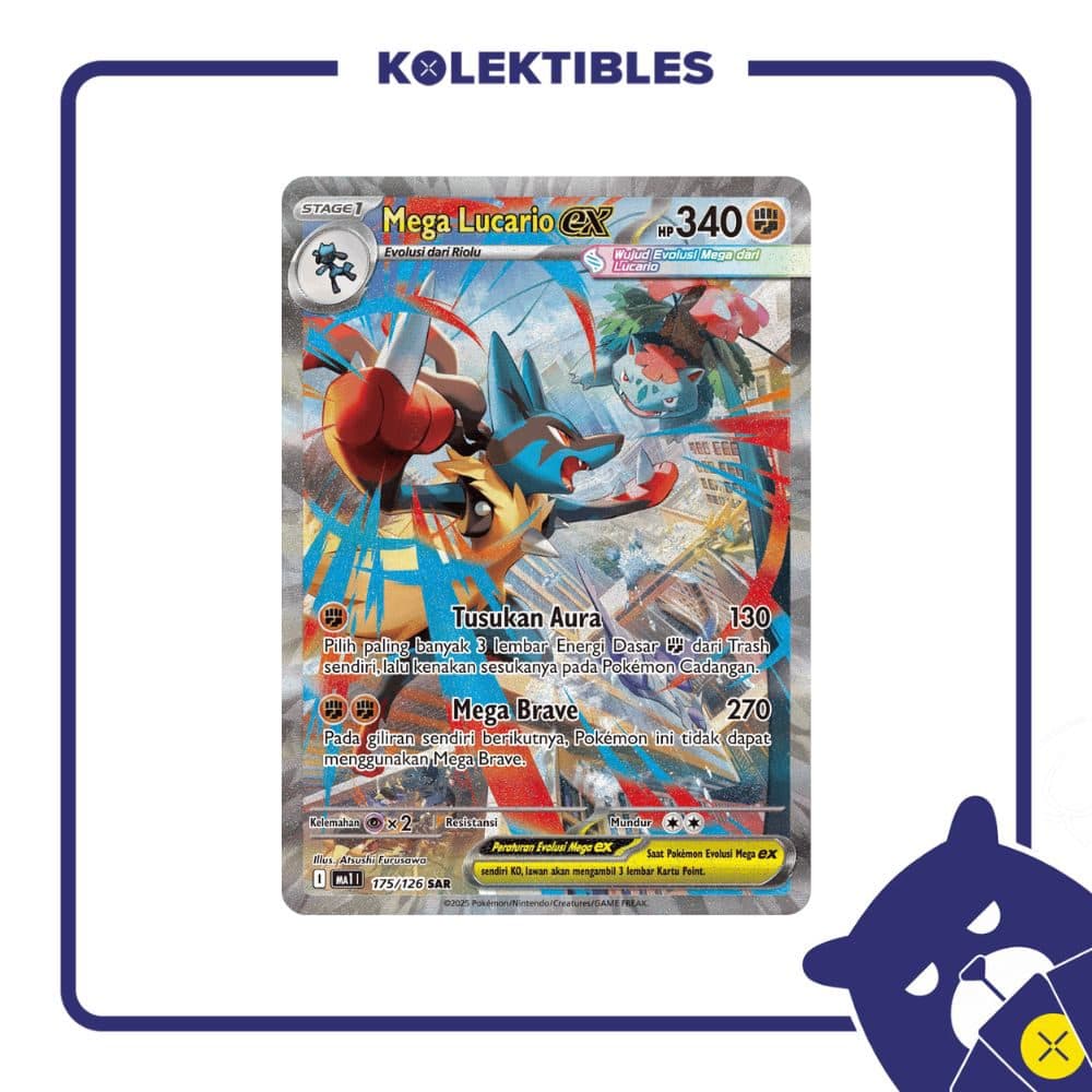 Pokemon Indonesia – MA1 175/126 SAR Mega Lucario Ex 01/155/02/11/111