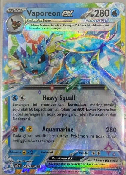 POKEMON INDONESIA – Sv8a Vaporeon Ex 031/187 RR