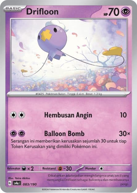 POKEMON INDONESIA SV4A - Drifloon 083/190 Reverse Holo
