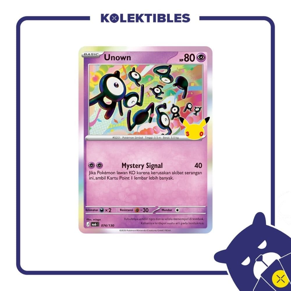 Pokemon Indonesia - MA6 074/130 Holo - Unown 01/004/02/11/113