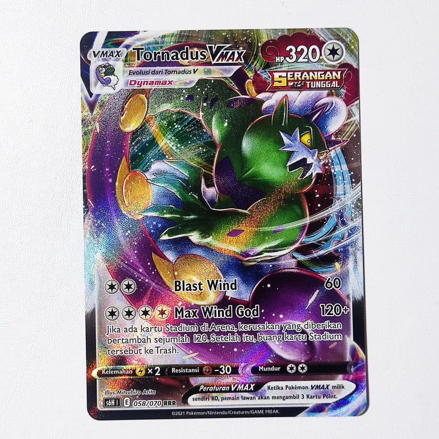 POKEMON INDONESIA – s6H 058/070 RRR Tornadus VMAX 01/087/02/11/111