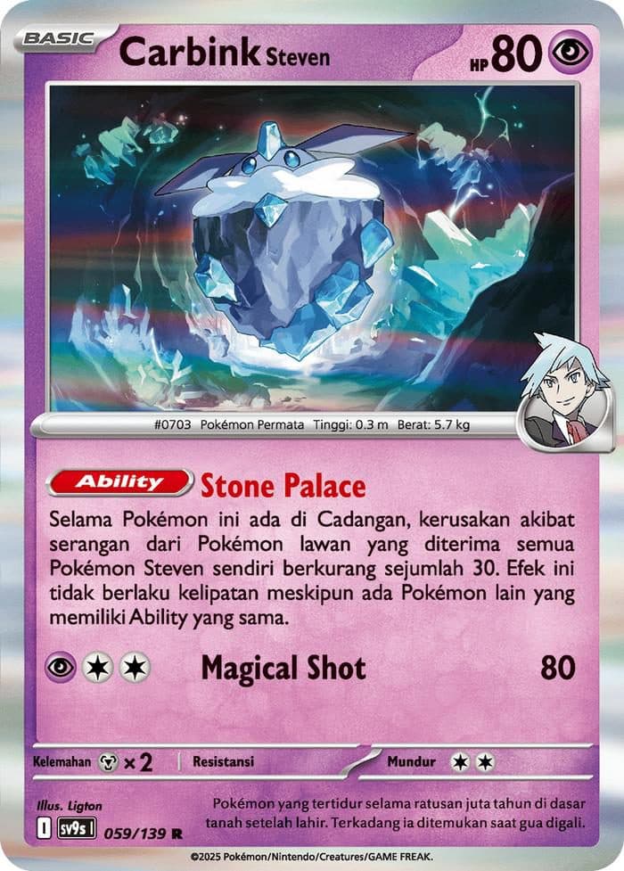 POKEMON INDONESIA – Sv9s – 059/139 R – Carbink Steven 01/133/02/11/111
