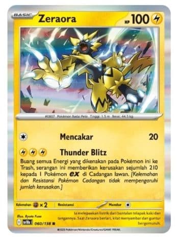 POKEMON INDONESIA – Sv10s – 060/138 R – Zeraora 01/133/02/11/111