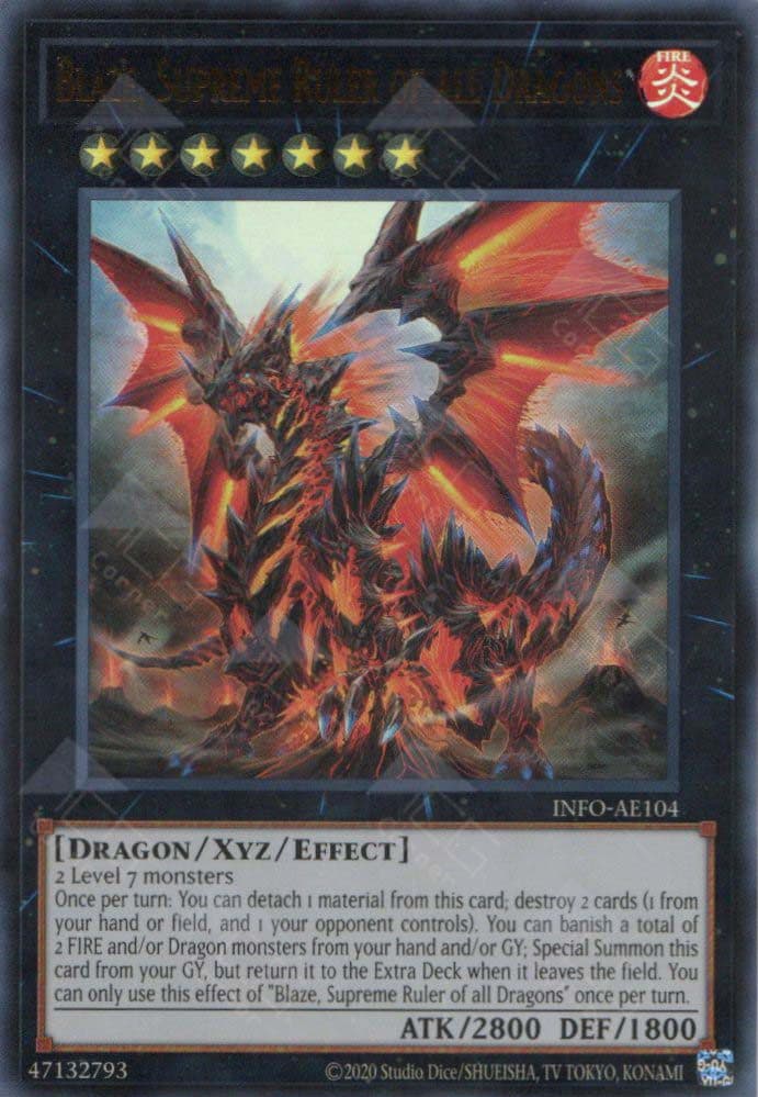 YU GI OH – INFO-AE104 Blaze, Supreme Ruler of all Dragons (UR)