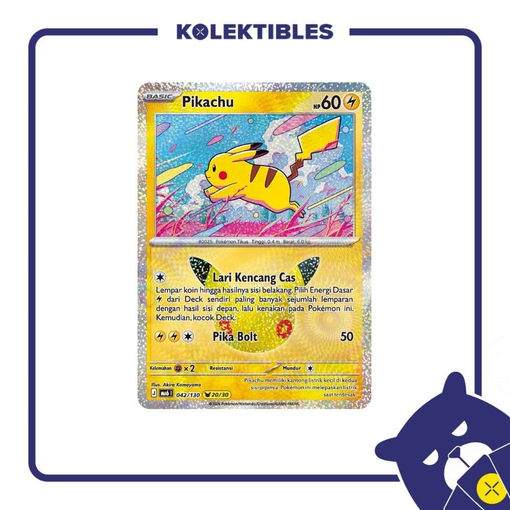 Pokemon Indonesia - MA6 042/130 Holo – Pikachu 20/30 01/004/02/11/113