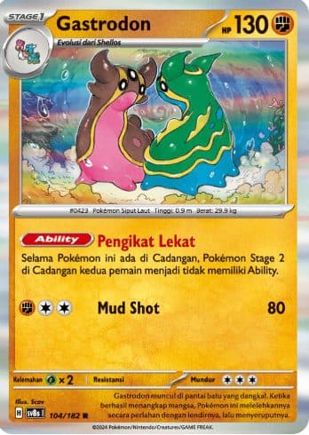 POKEMON INDONESIA - Gastrodon 104/182 R Foil 01/006/02/11/111