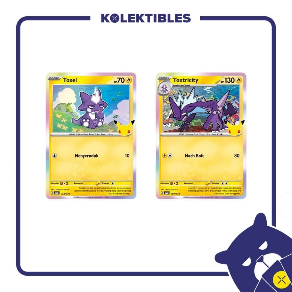 Pokemon Indonesia - MA6 058 & 060/130 Set of 2 - Toxel & Toxtricity 01/004/02/11/113