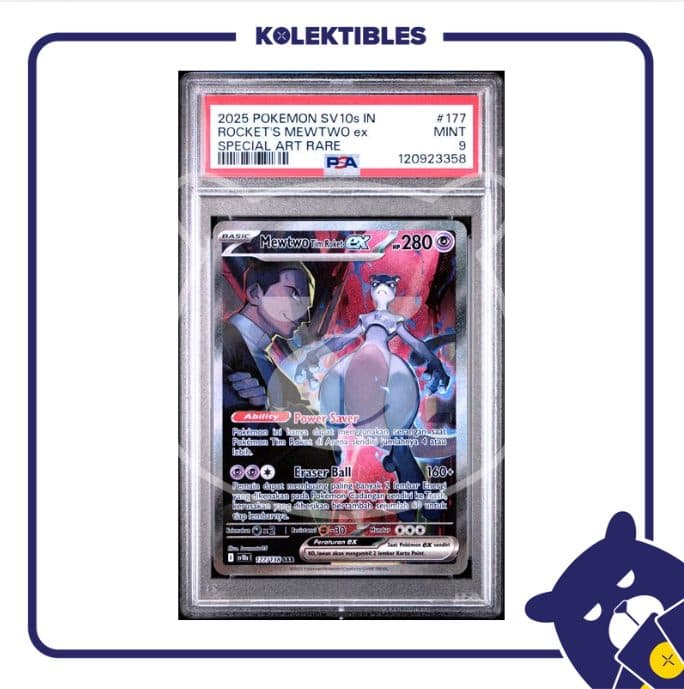 Mewtwo Tim Roket EX 177 - Pokemon SV10s 2025 Indonesia - PSA 9 - 120923358