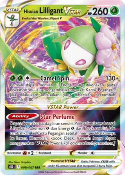 POKEMON INDONESIA S10D – 008/067 RRR – Hisuian Lilligant VSTAR