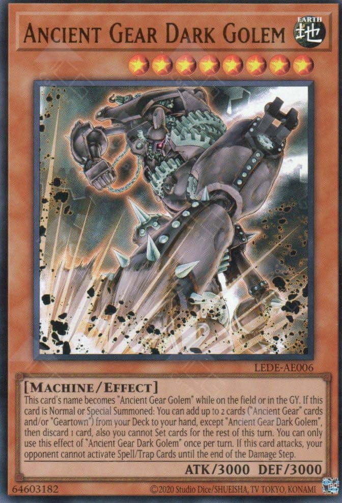 YU GI OH AE - Single Card - LEDE-AE006 Ancient Gear Dark Golem (UR)