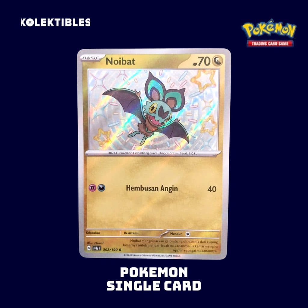 POKEMON INDONESIA - Single Card - Noibat 302/190 s