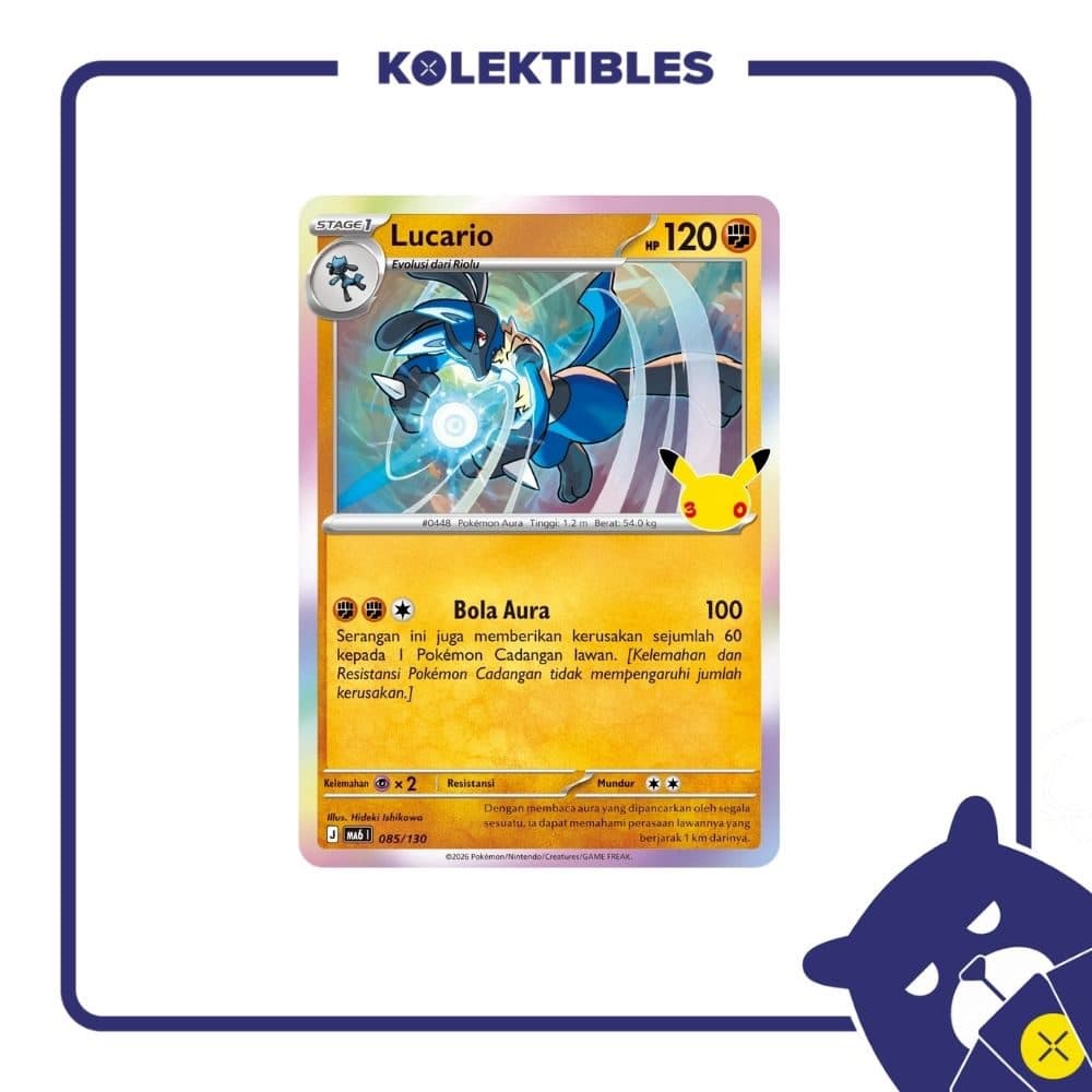 Pokemon Indonesia - MA6 085/130 Holo - Lucario 01/004/02/11/113