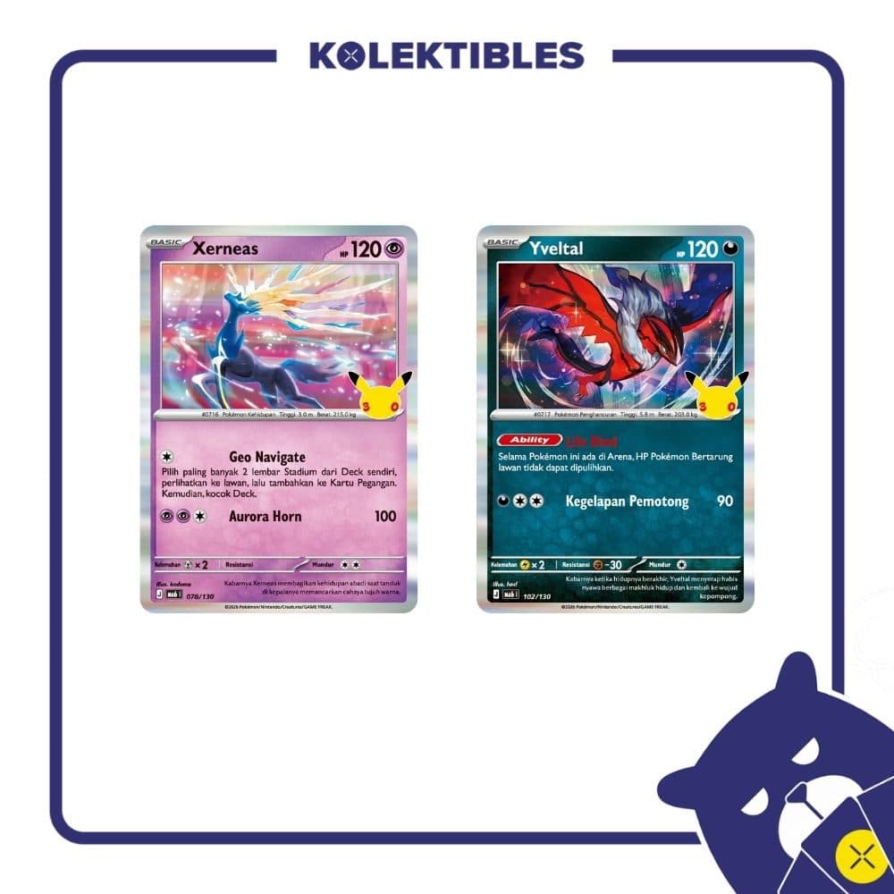 Pokemon Indonesia - MA6 078 & 102/130 Set of 2 - Xerneas & Yveltal 01/004/02/11/113