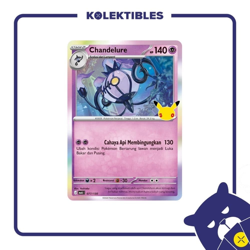Pokemon Indonesia - MA6 077/130 Holo - Chandelure 01/004/02/11/113