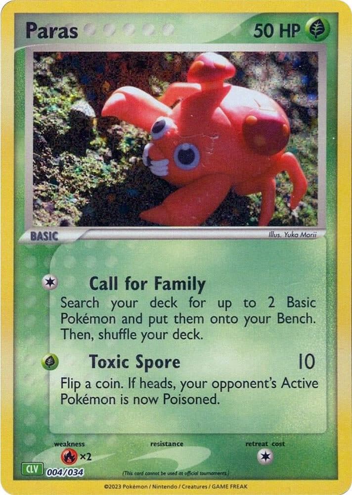 Pokemon Classic Collection 004/034 CLV - Paras HOLOFOIL