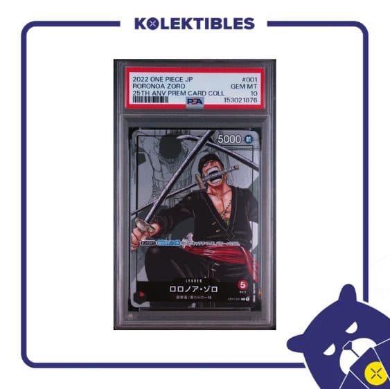 Roronoa Zoro 001 L – One Piece 25th Anniv Premium Card Coll 2022 Japan – PSA 10 - 01/006/02/26/113