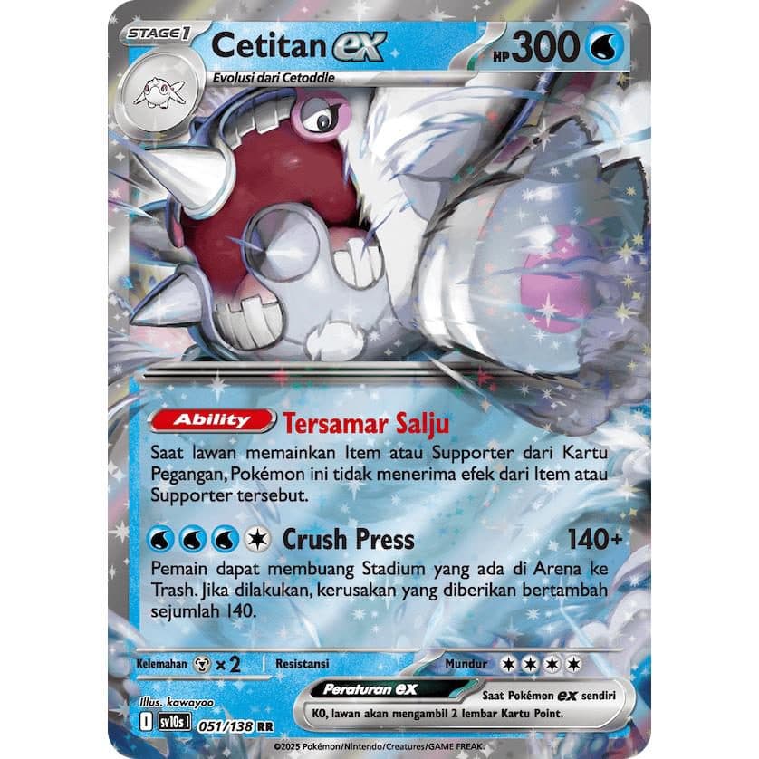 POKEMON INDONESIA – Sv10s – 051/138 RR – Cetitan EX 01/133/02/11/111