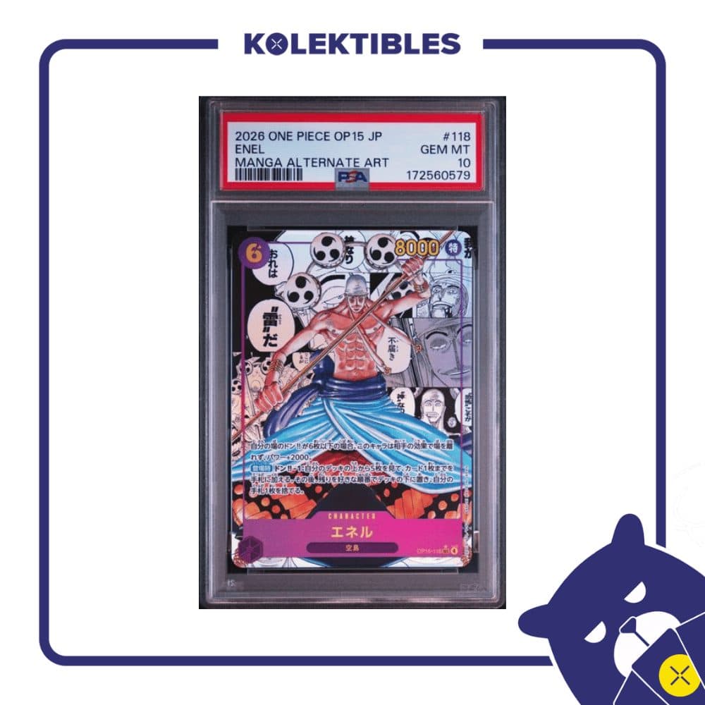 Enel 118 Manga Alt Art – One Piece OP15 2026 Japan – PSA 10 01/294/02/26/133