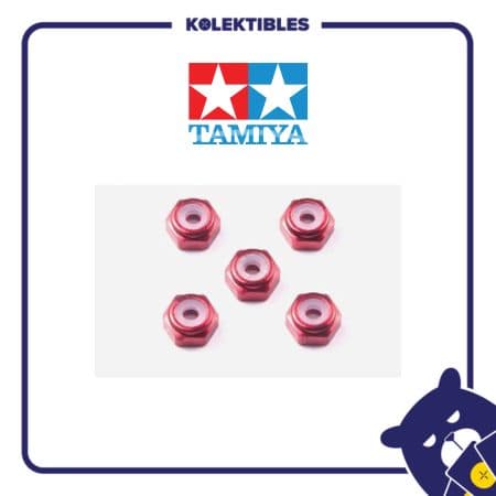 Tamiya – 15493 – 2mm Aluminum Lock Nut (Red 5 pcs)