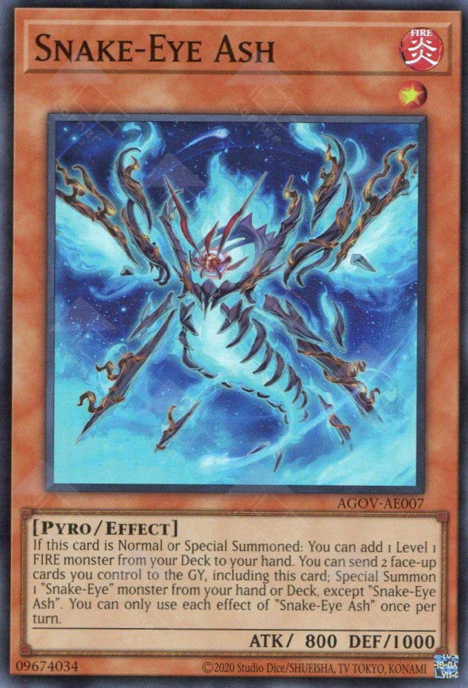YU GI OH AE - Single Card - AGOV-AE007 Snake-Eye Ash (SR)