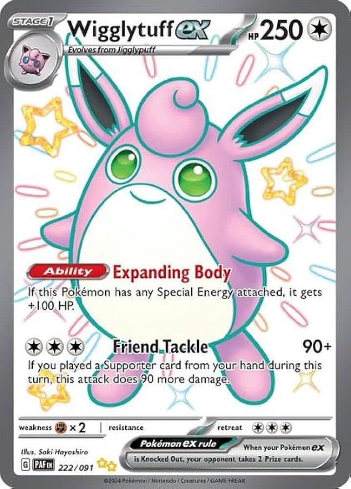 POKEMON ENGLISH - PAF Wigglytuff Ex 222/09101/071/02/11/111
