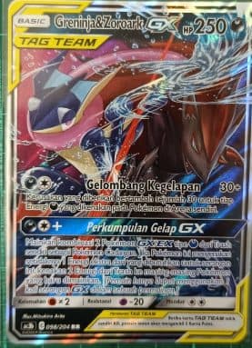 Pokemon Indonesia Ac3b Greninja & Zoroark Gx 098/204 RR 01/017/02/11/111