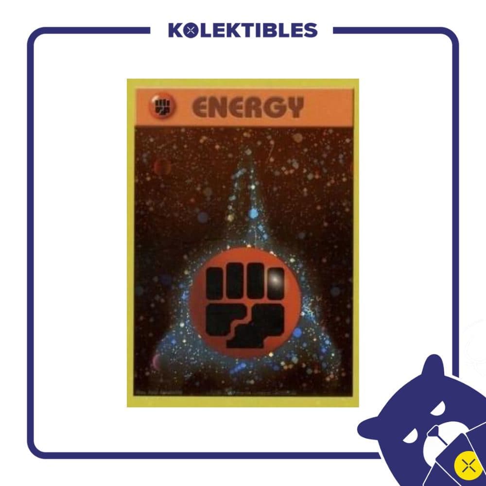 Pokemon English - 1995-2000 Base Set 4 Swirl Cosmic Holo - Fighting Energy - 01/280/02/11/111