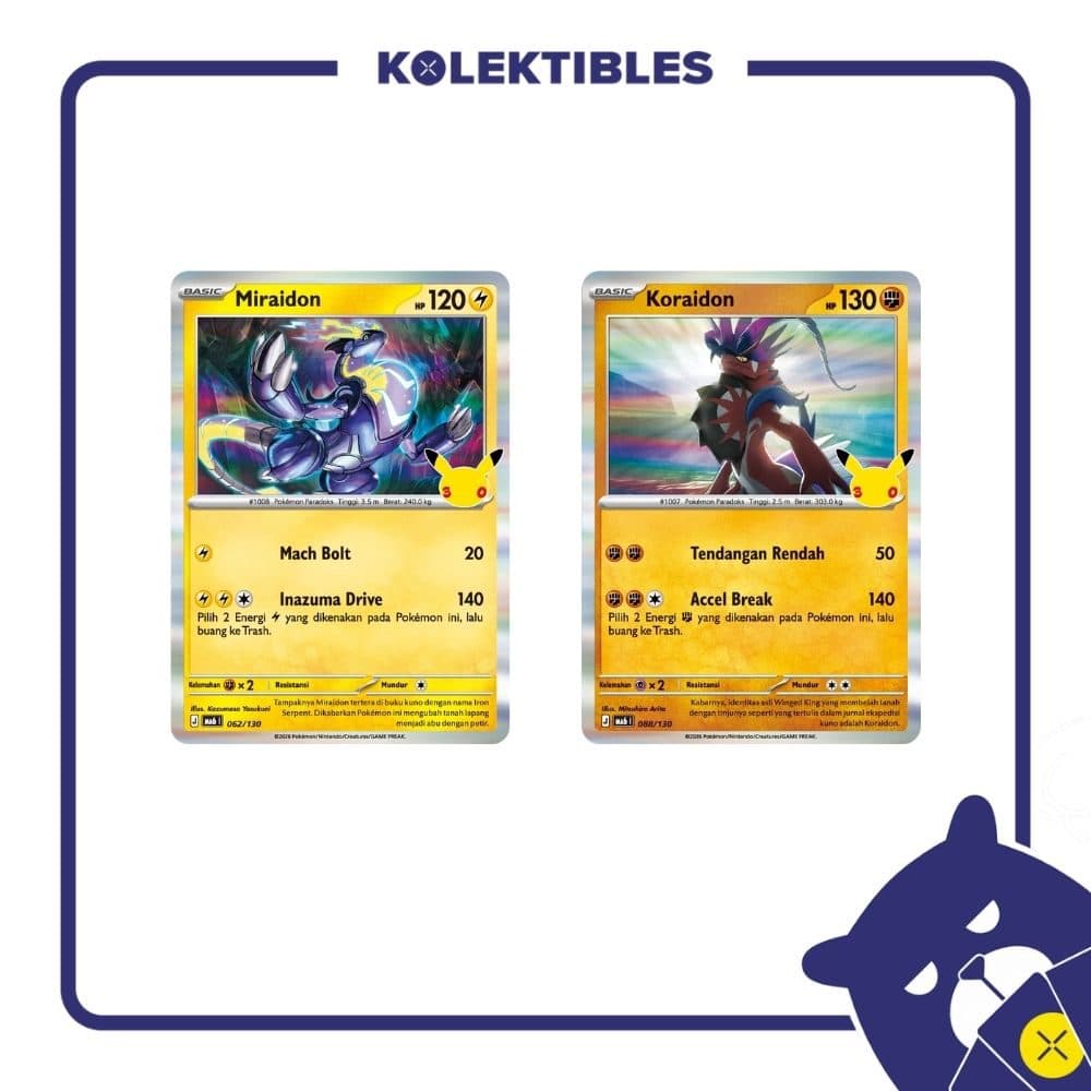 Pokemon Indonesia - MA6 062 & 088/130 Set of 2 - Miraidon Koraidon 01/004/02/11/113