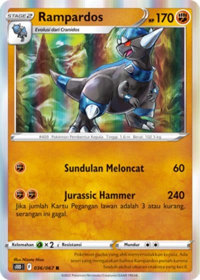 POKEMON INDONESIA S10D – 036/067 R - Rampardos