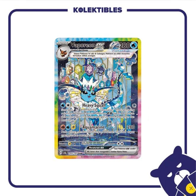 Pokemon Indonesia - SV8a 205/187 SAR - Vaporeon EX