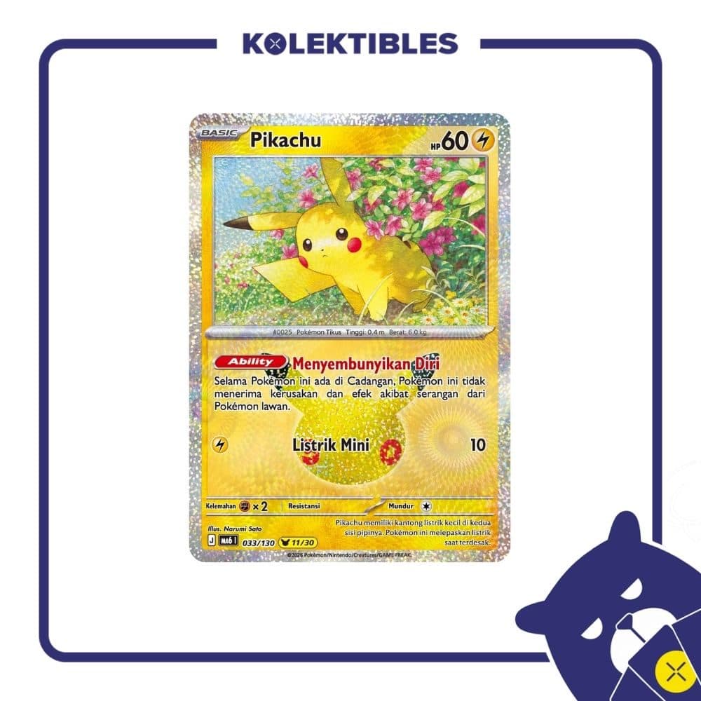 Pokemon Indonesia - MA6 033/130 Holo – Pikachu 11/30 01/004/02/11/113