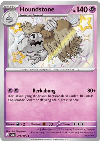 POKEMON INDONESIA – sv4a 275/190 S Houndstone 01/060/02/11/111