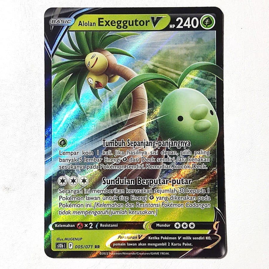 POKEMON INDONESIA – S10b 005/071 RR Alolan Exeggutor V 01/103/02/11/111