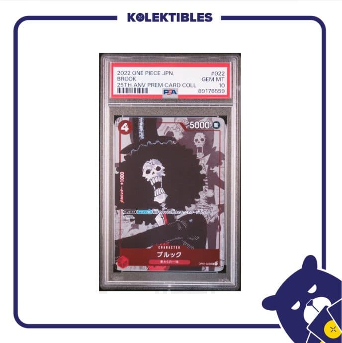 Brook OP01-022 UC Alt Art - One Piece Japan 25th Anniv Prem Card 2022 - PSA 10 - 01/005/02/11/115